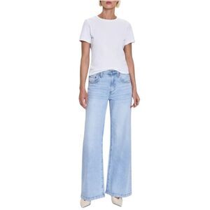 Pistola Women's Light Wash Jaydn Low Slung Palazzo Jeans Size 28